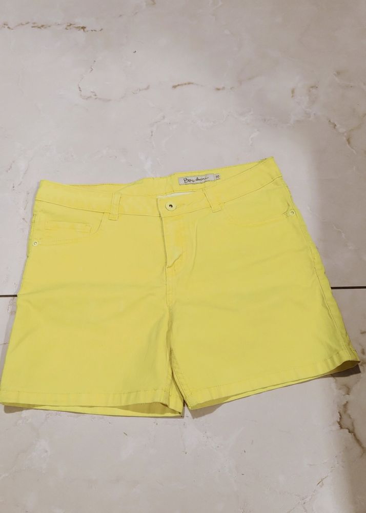 Beautiful Yellow Denim Shorts