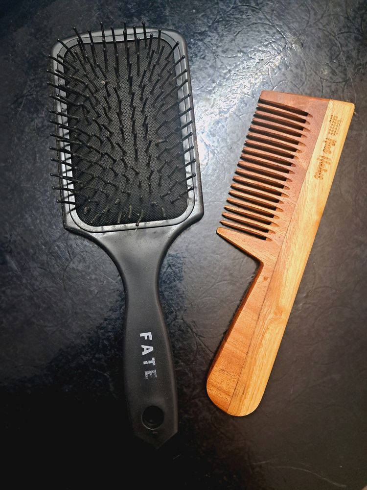 Wooden Comb And Hair Brush