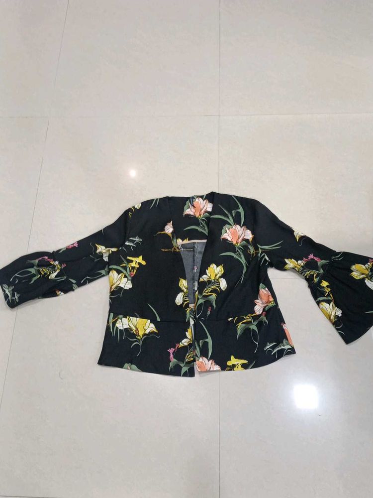 Floral  Black Jacket