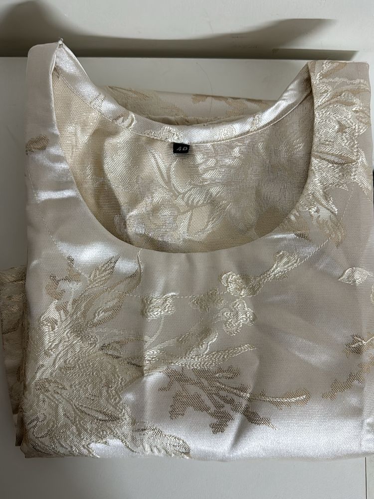 Golden And Off White Kurta - Unused