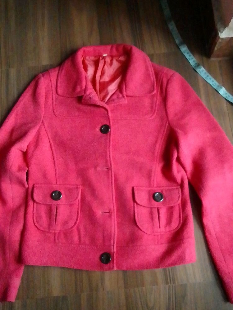 Carrot Pink Coat/Jacket For Girls.