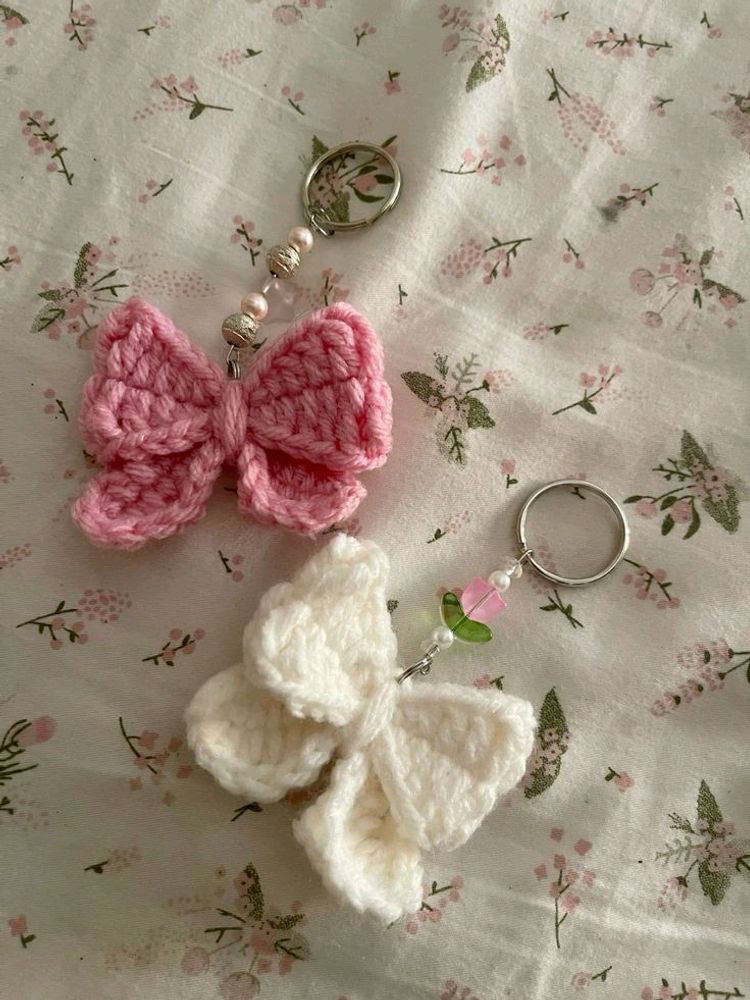 Crochet Bow Keychain 🎀