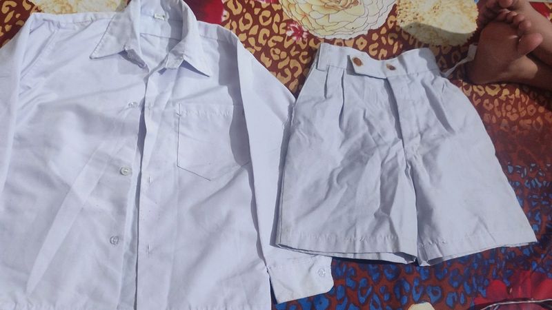 School Uniform White Shorts And Shirt