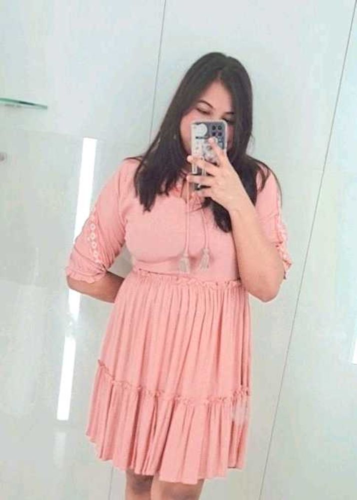 Pink Flared Dress