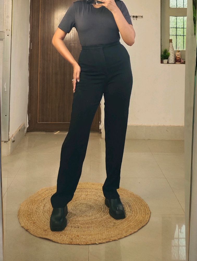 Black Straight Trousers