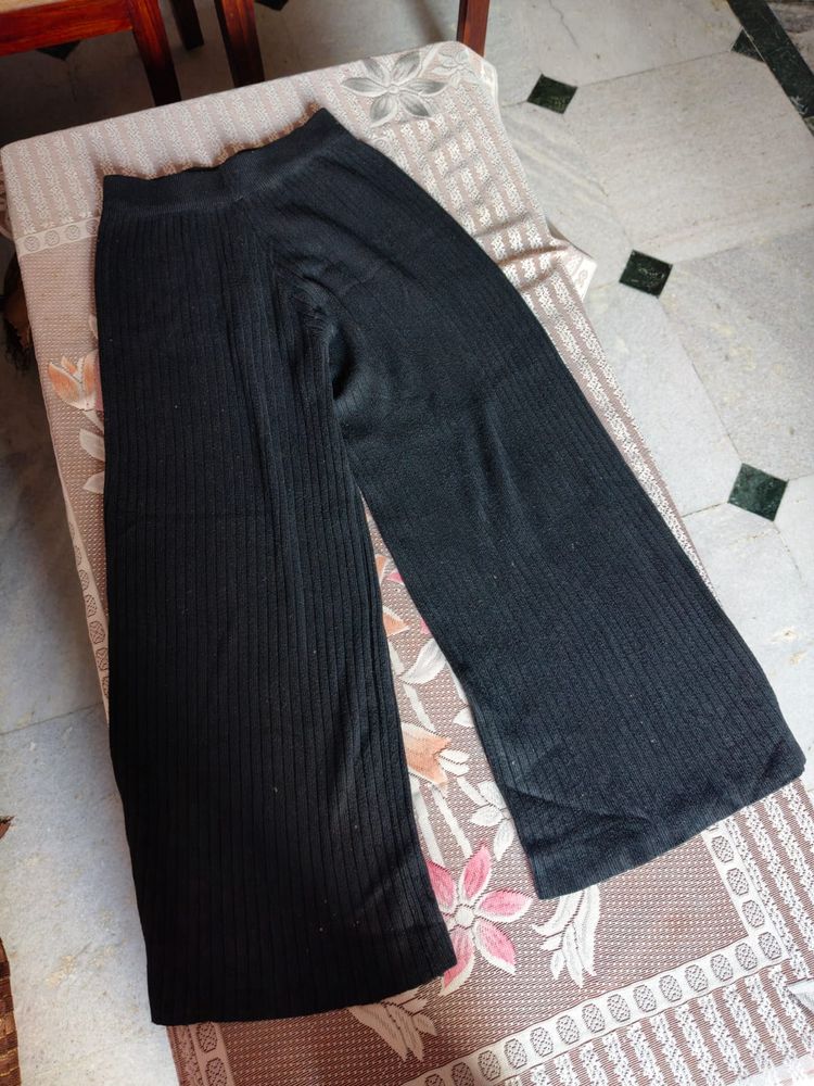 Black Super Warm Pants Woolen