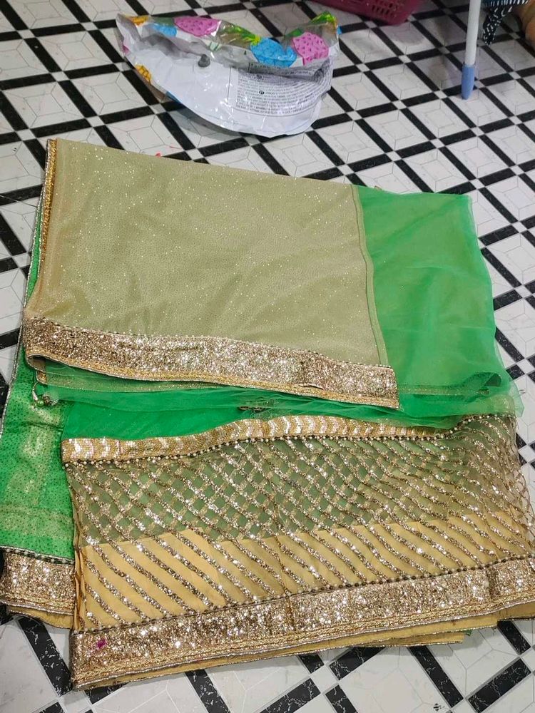 Beautiful Net Saree With Zari Work