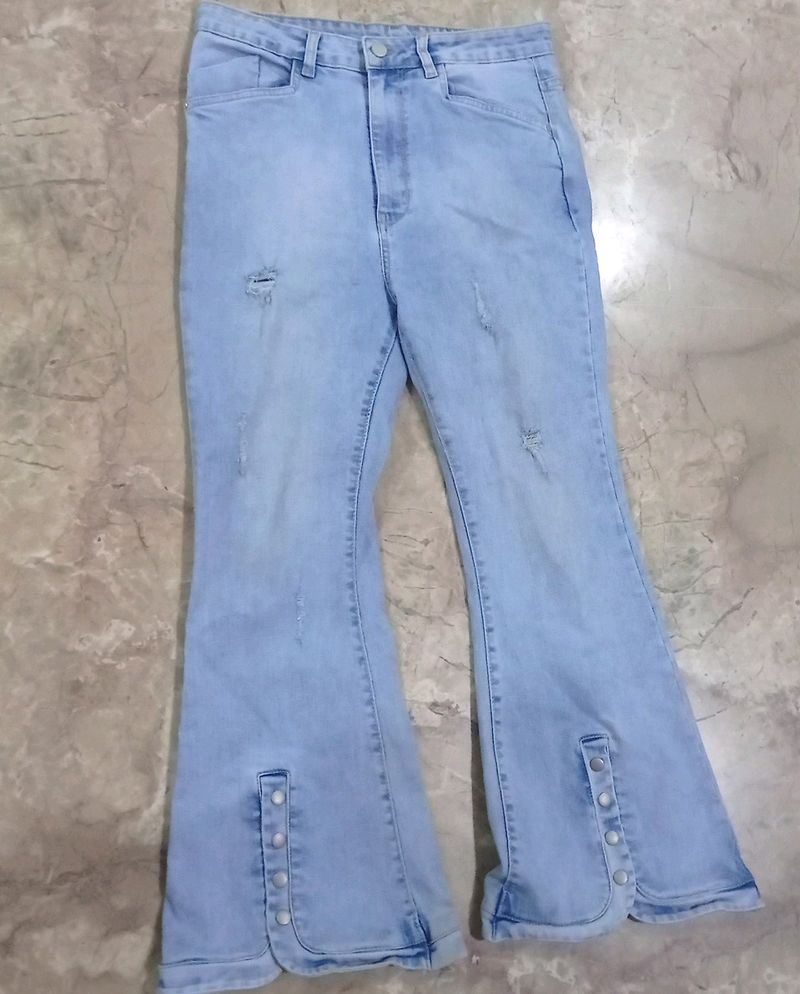 Blue bootcut jeans