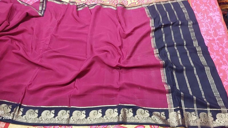 Good Condition Mysoore Silk Saree For Sale