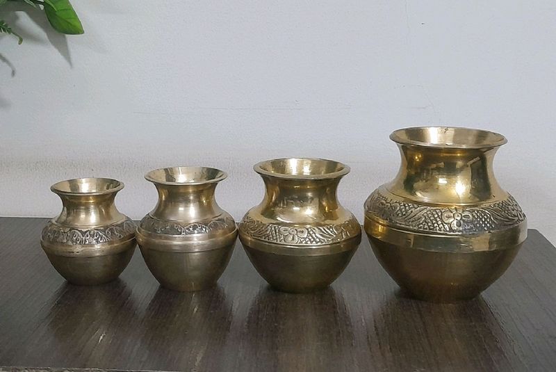 Set Of Brass Miniature Kalash