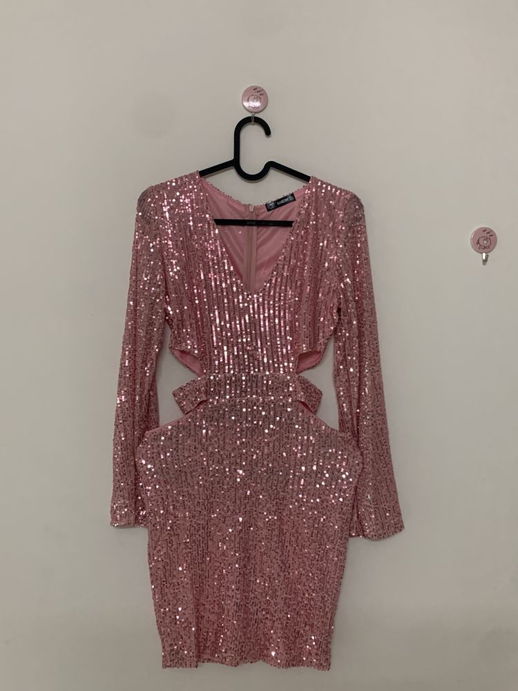 Shein Sequin Cutout Dress