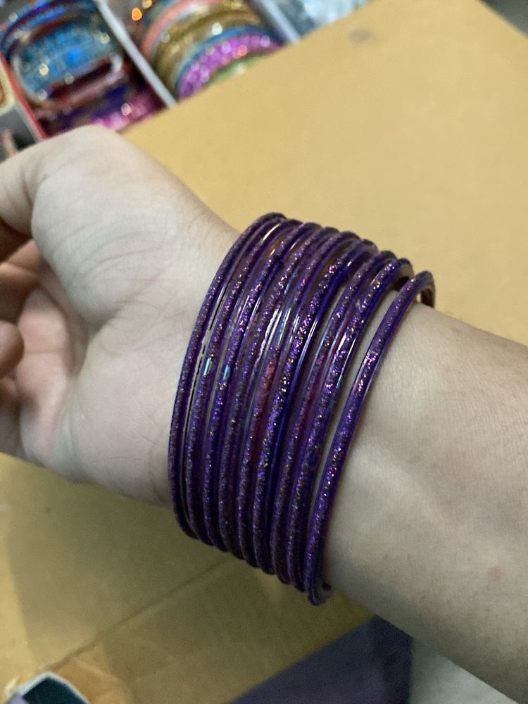 Purple Glitter Bangles