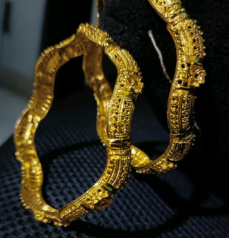 Gold-tone And Platinum Plated Bangles For Women