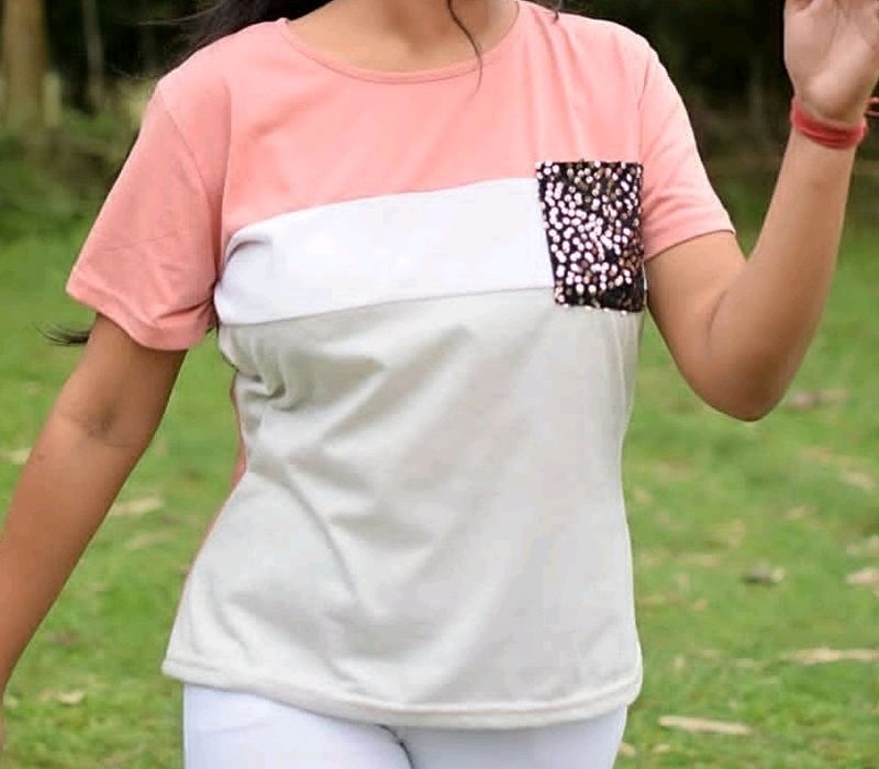 Colour Block Peack T-shirt