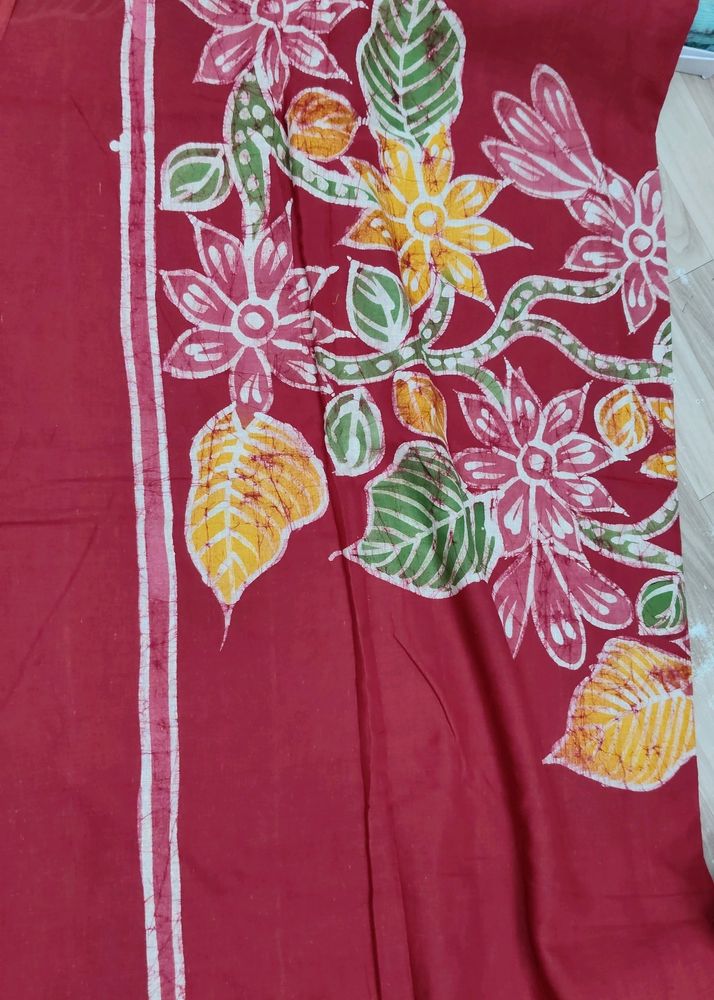 Red Mul Cotton Saree