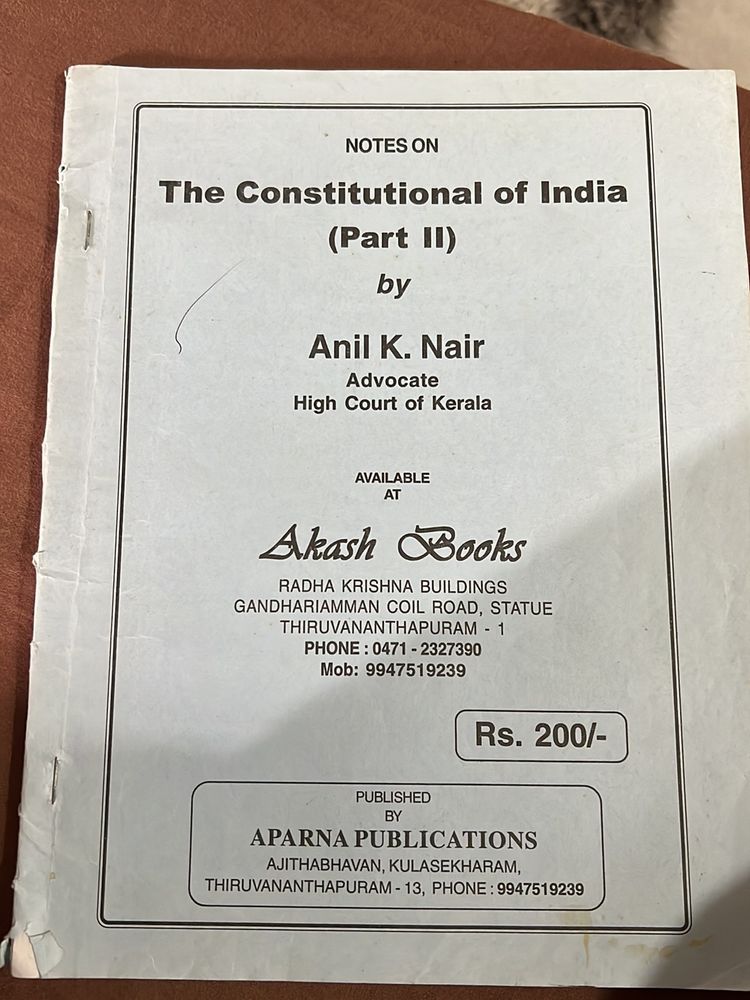 Anil K Nair Constitution Of India Part 2