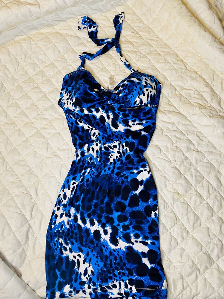 Blue Perfct Figure Shape Dress