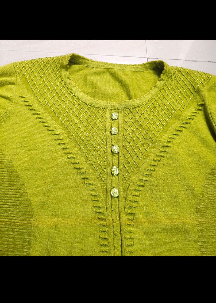 Lime Green Colour Sweater