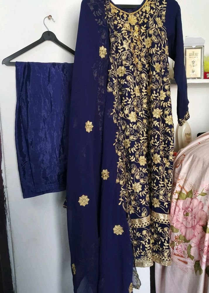 Navy Blue Kurti Set