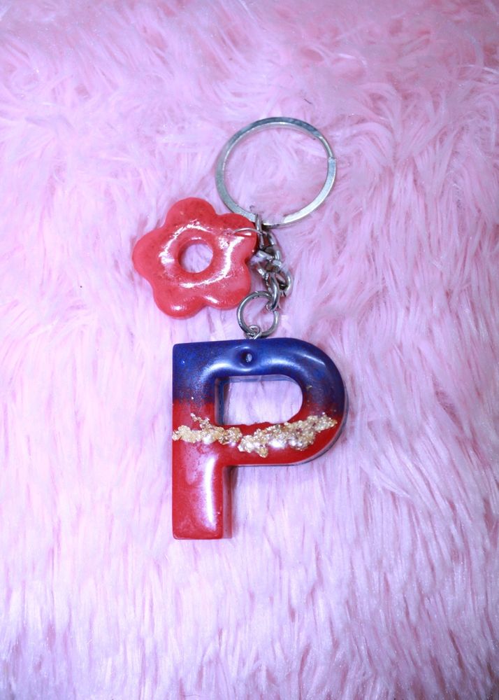 Resin Keychain with Initial