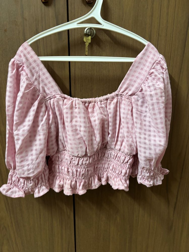 Pink Womens Crop Top