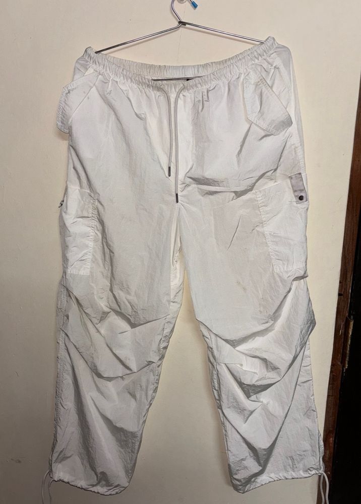 H&M White Parachute Pants