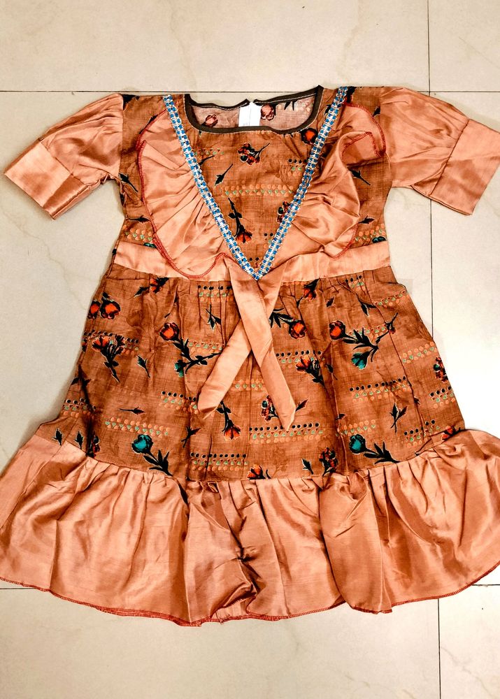 Brand New Beautiful Girls' Frock With Back Zipper