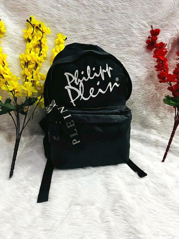 Philipp plein black unisex backpack