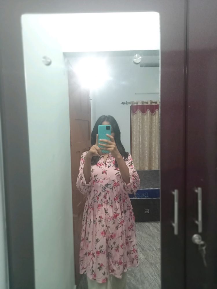 PINK floral Print Dress