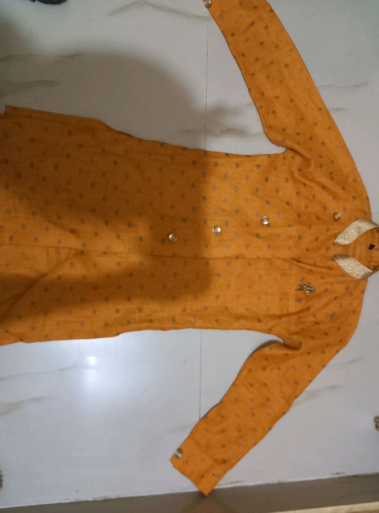 Mustard Yellow Kurta For Men.