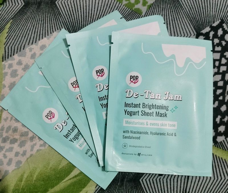 PACK OF 3 POPXO De - Tan Yogurt Sheet Mask