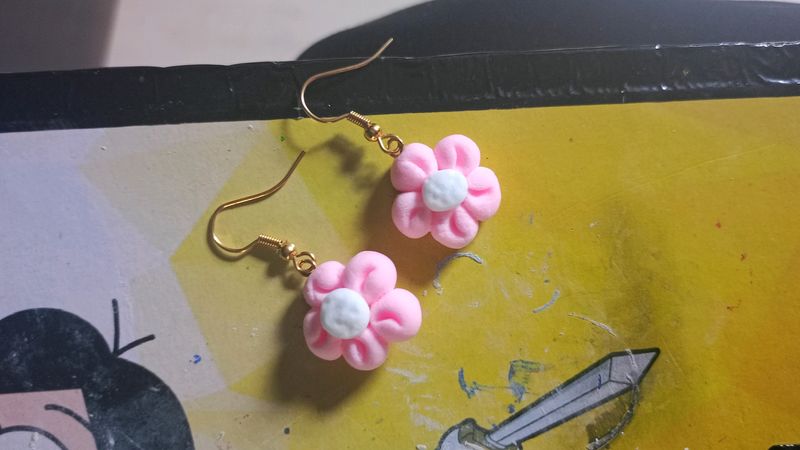 Pink Flower Earring