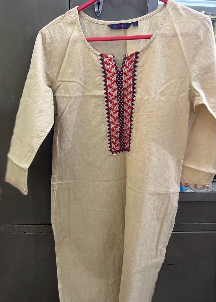 Srishti Beige Straight fit Kurta