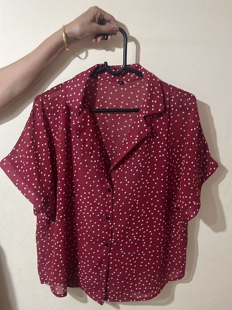 Y2K Pinteresty Polka Shirt