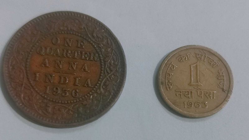 Two old Indian coin set