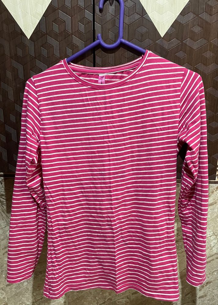 Striped hot pink top