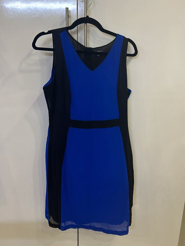 16 Size CODE Black & blue colourblock Party Dress