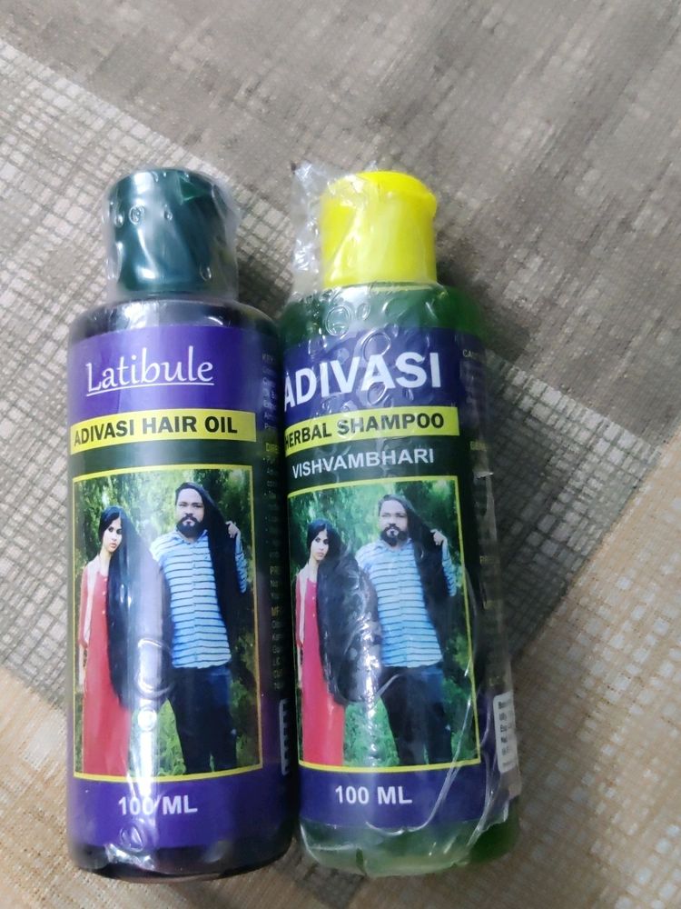 Pack Of 2 Adivasi Herbal Shampoo & Advasi Hair Oil