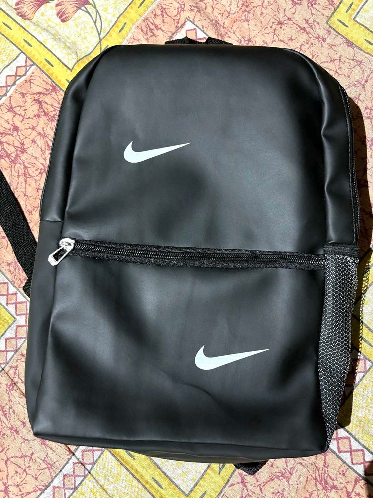 All New Black Leather Bag For College Use