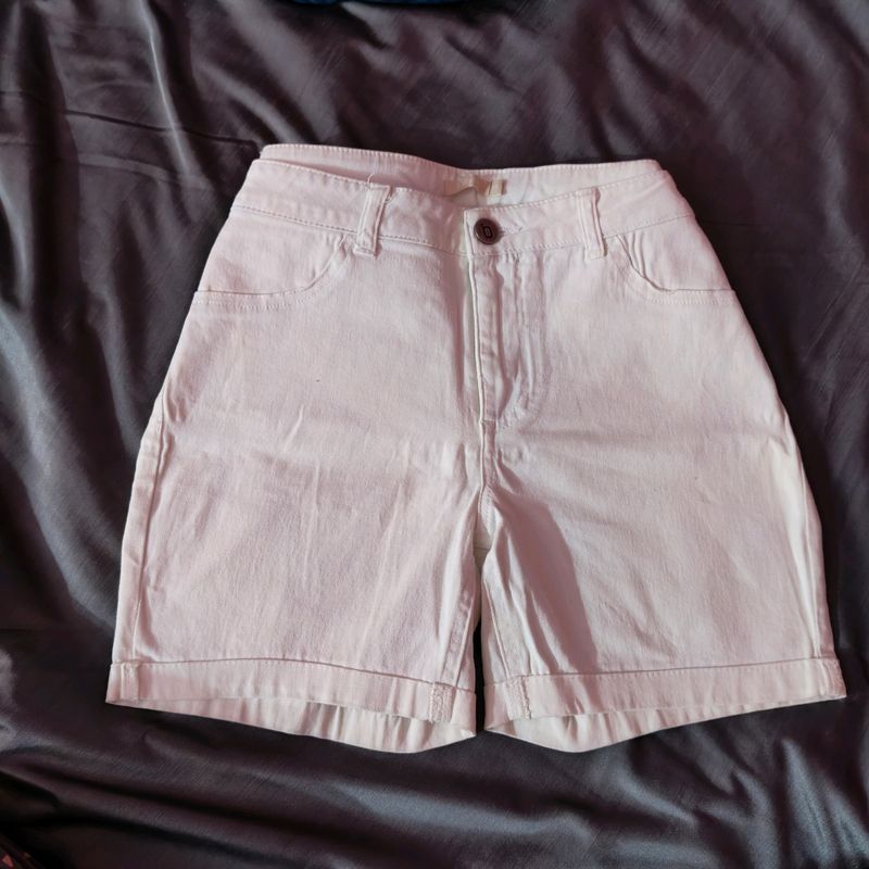 Denim White Shorts