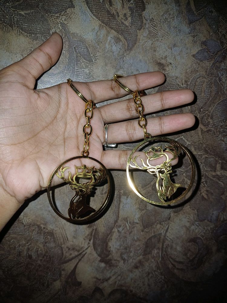 2 Original ROYAL STAG Golden Keychain