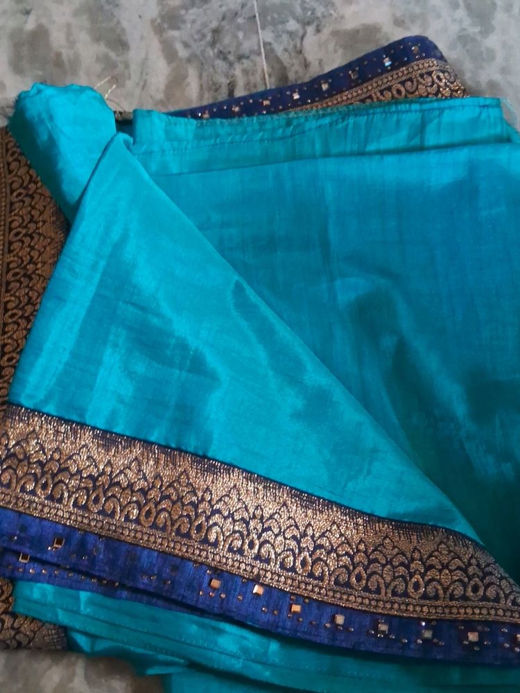 Sky Blue Stone Work Saree