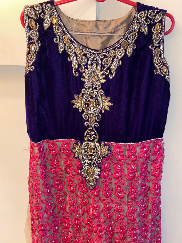 Pink & Gold Designer Kurta Lehenga ✨