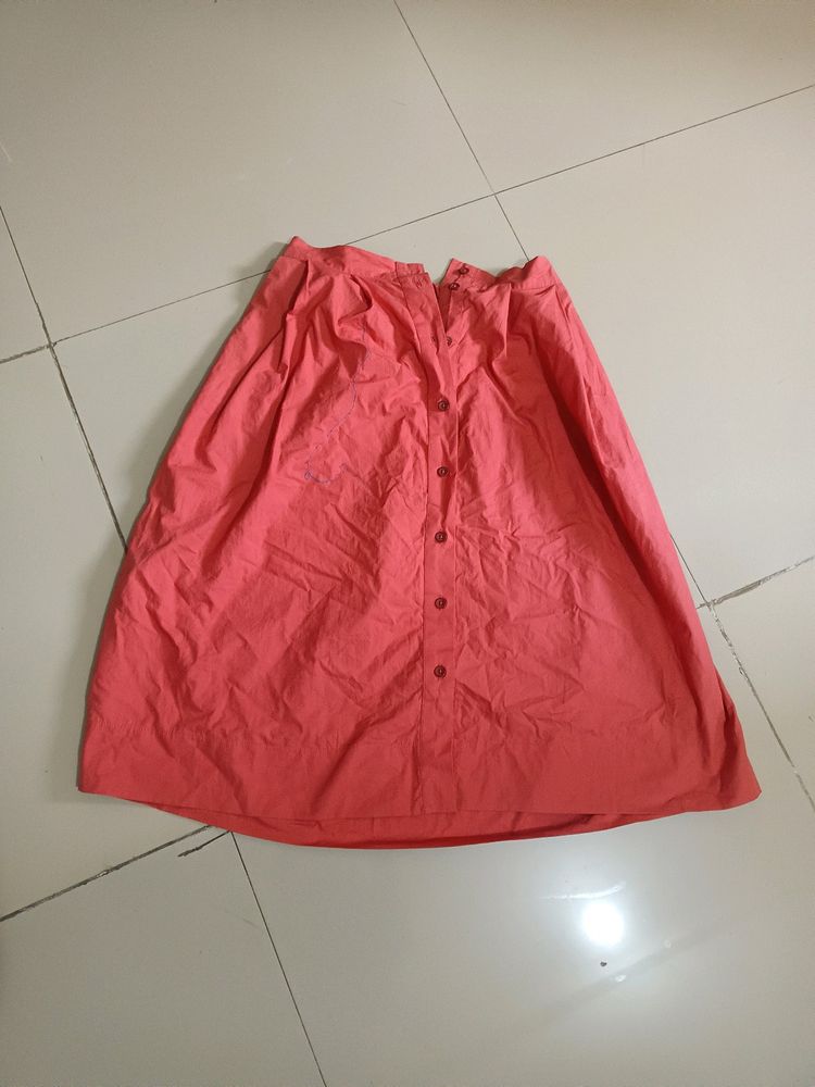 Red Skirt With Pockets