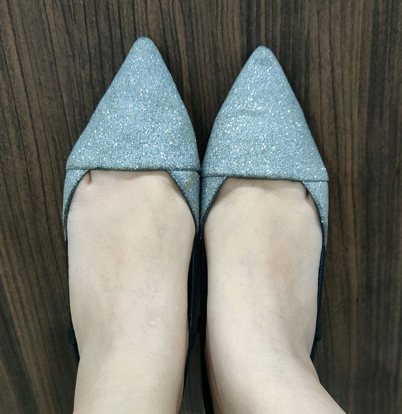 Silver Glitter Heels