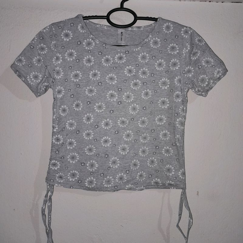 Preety Girlish Grey Croptop