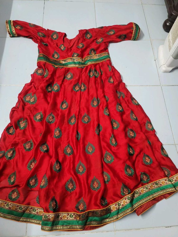 Customized Saree Made As Anarkali