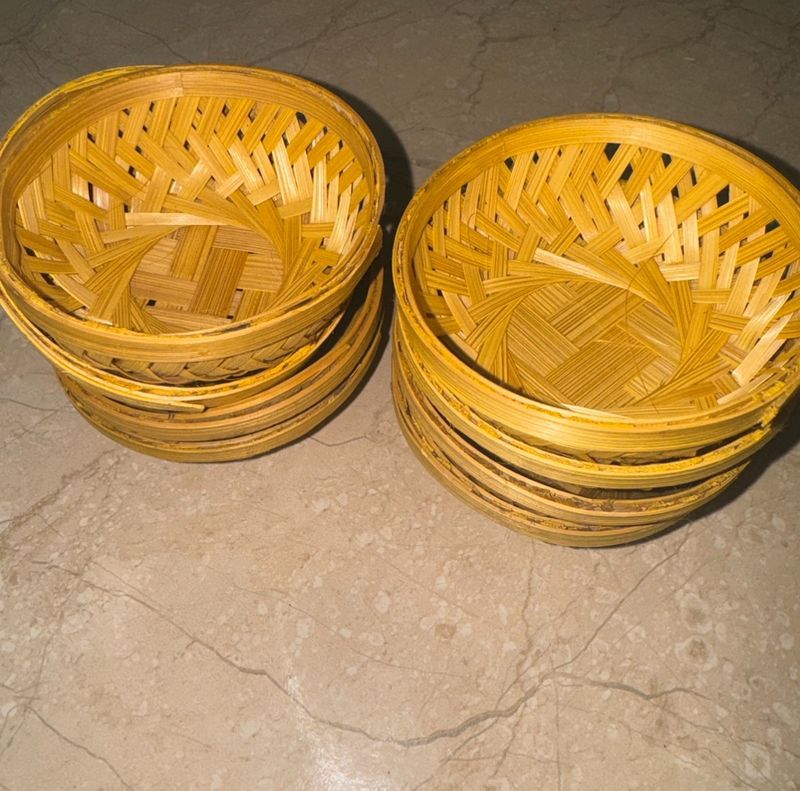 Handmade Bamboo baskets - 4 Inch (10 Pcs)