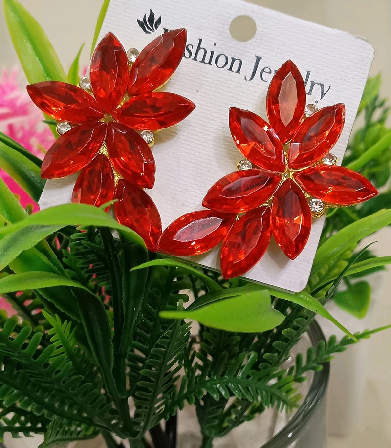 Crystal Flower Earrings