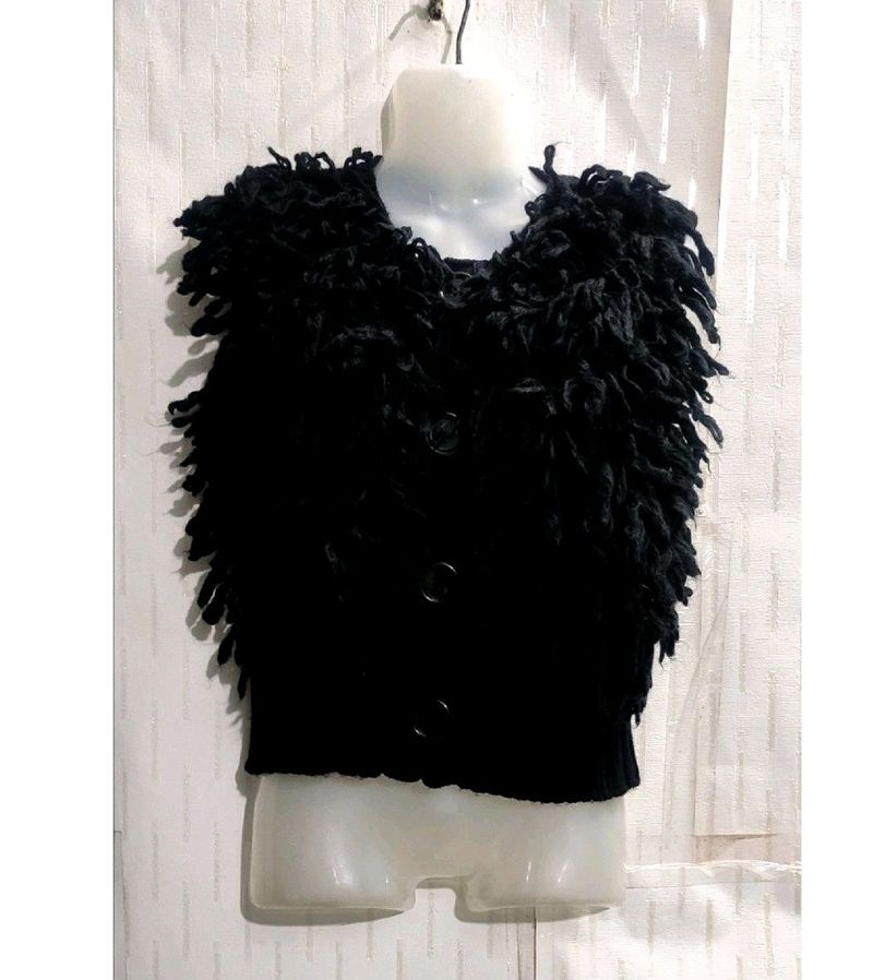 Black Thick Cardigan sweater For Women's